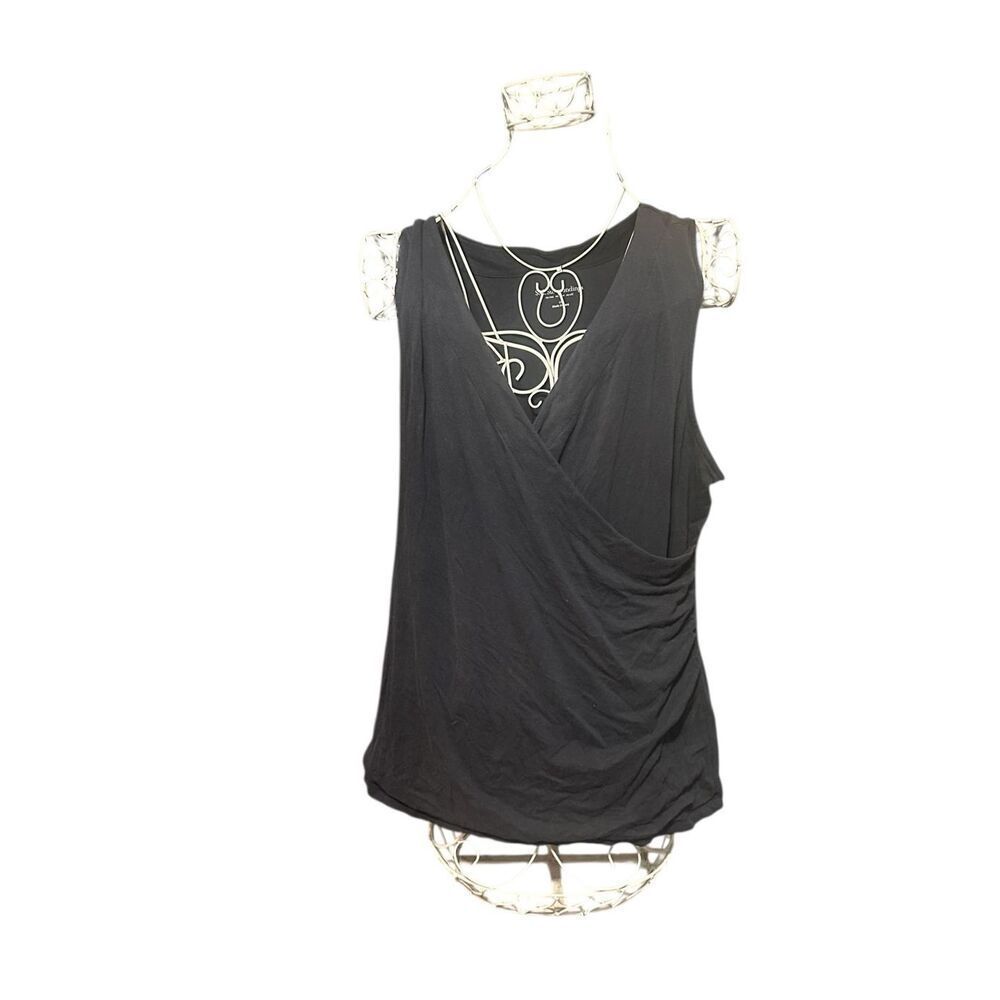 Soft Surroundings Timely Tank Top Size Small Womens Black Flowy Sleeveless Tunic